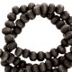 Wooden beads round 4mm Anthracite black